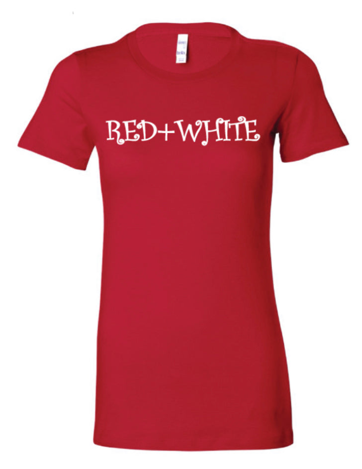 Red+White Fitted T-Shirt